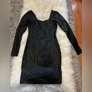 Black Long Sleeve Mini Dress